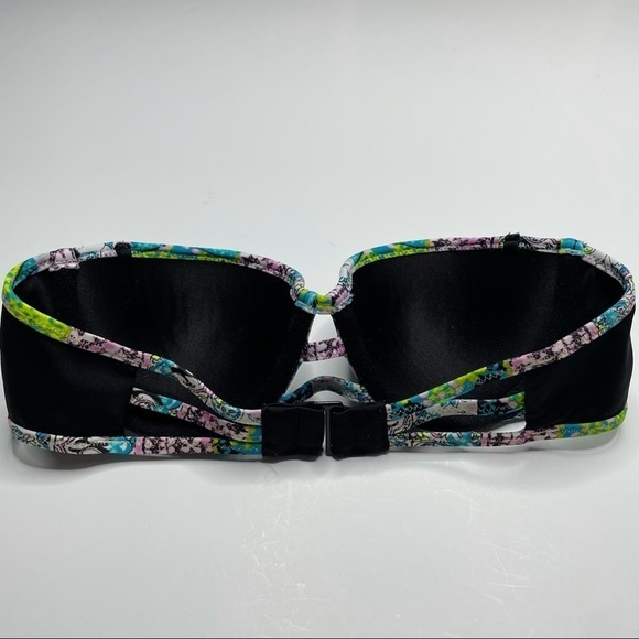 Victoria Secret Black & Neon Strapless Bikini Top - Picture 5 of 12